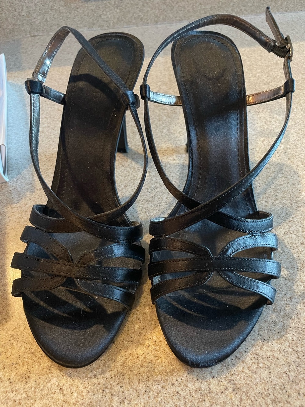 Nine West Black Strappy High-Heel Sandals Women's 10 M (see sizing note)